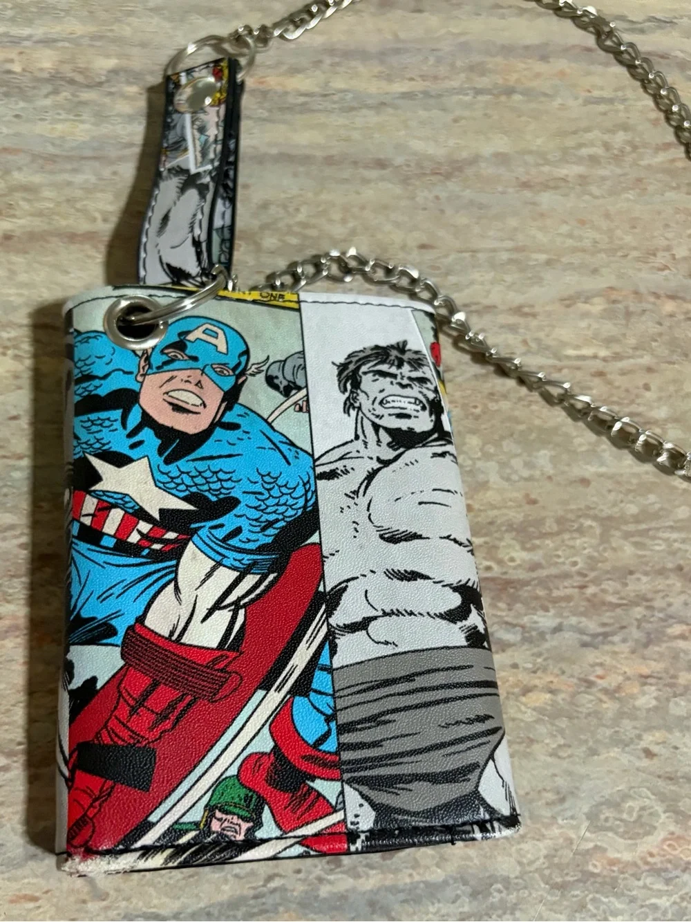 Marvel Comics Superhero Wallet with Chain - Multicolor